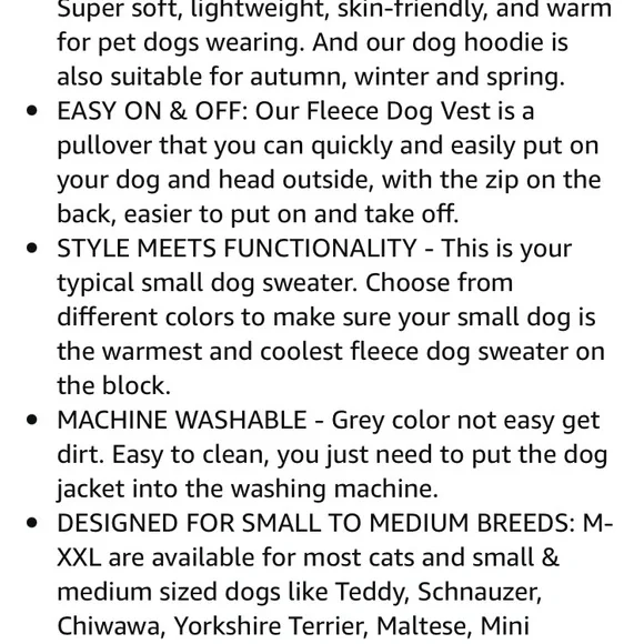 Dociote Fleece Easy on Dog Vest Med. - Picture 12 of 14